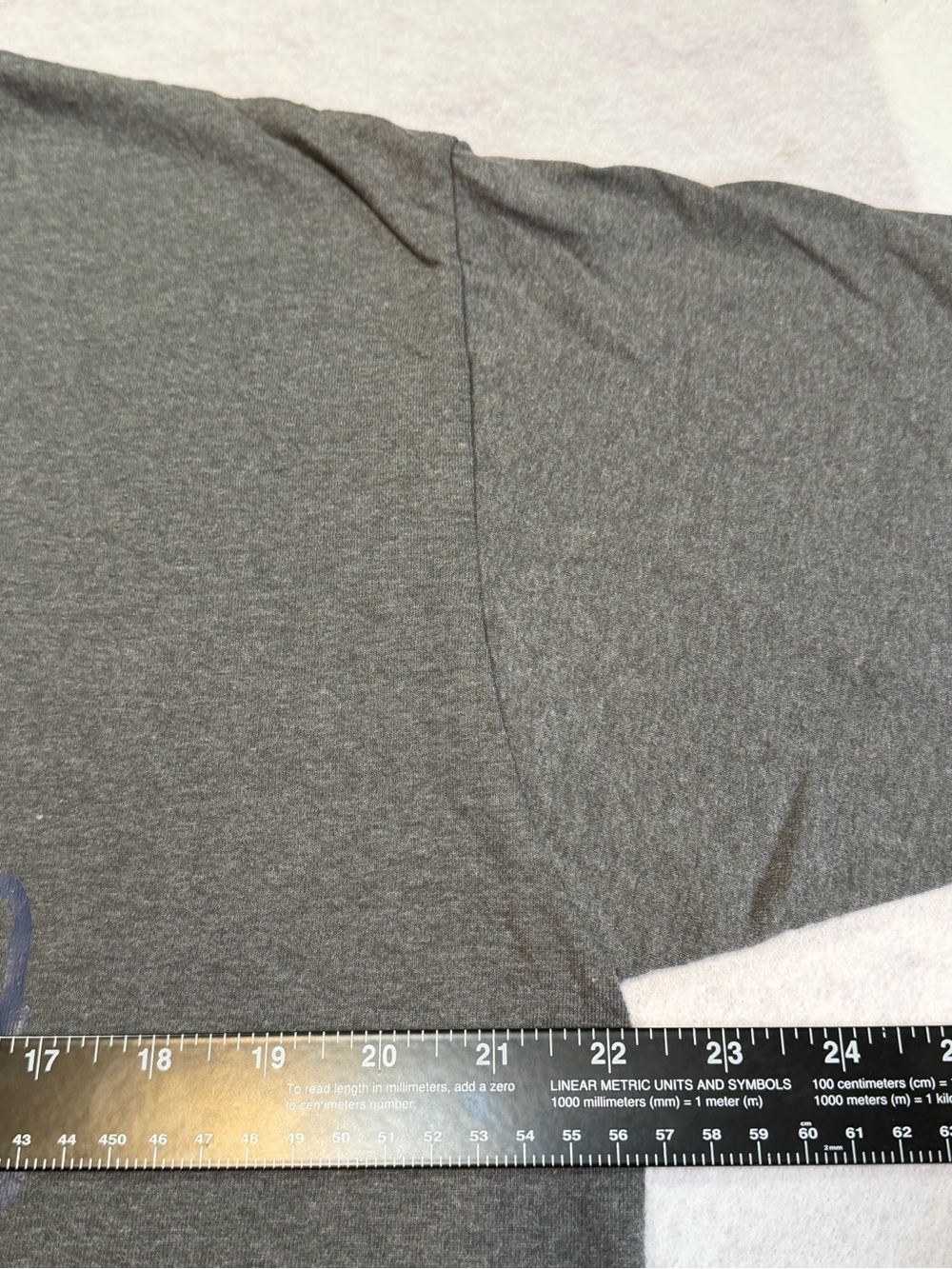 Fruit of the Loom Hooked on Jesus Gray Tee with Blue Print - Picture 4 of 6
